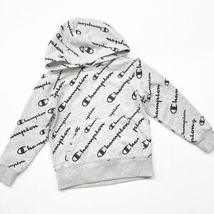 Champion little boys gray/black logo hoodie